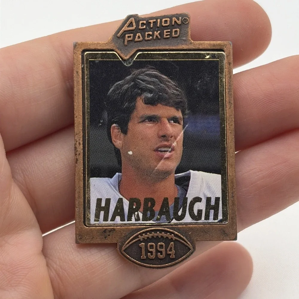 Action Packed Jim Harbaugh Indianapolis Colts NFL Football Player Lapel Hat Pin
